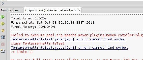 Suoritetaan testit silti.