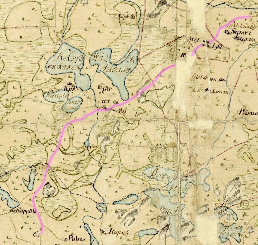 9 Vanhoja yleiskarttoja Vasemmalla ylhäällä kartta vuodelta 1767.