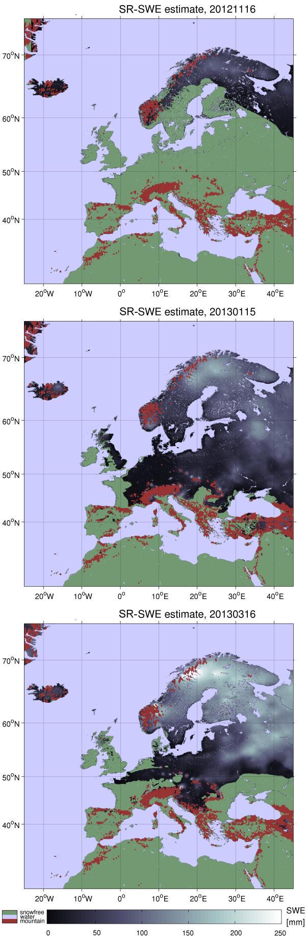 Advances in snow monitoring - results and discussion Figure 7. SWE development in Europe 2003 according to SR-SWE product (P.5). copyright IEEE Figure 8. presents (P.