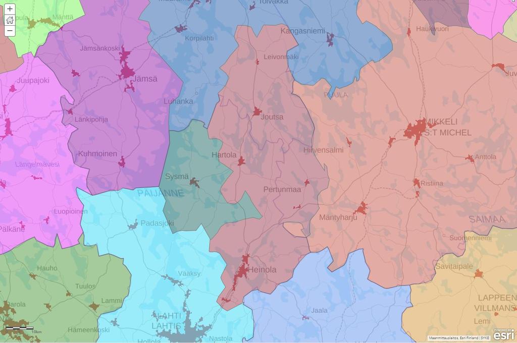 1.2. Vaikutusalue Suomen ympäristökeskus on tutkinut toiminnallisia alueita Suomessa (ToKaSu 2017).