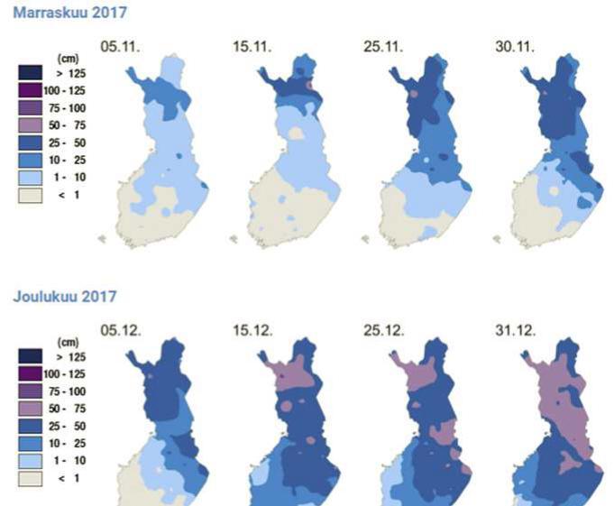 Savo-Karjalan Ympäristötutkimus Oy 7 Lokakuun alkupuolella päivälämpötila nousi vielä +0 C -asteen tuntumaan ja sateitakin esiintyi.