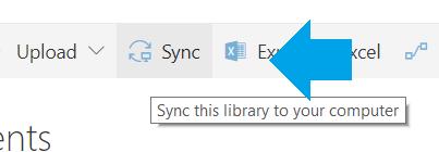 2. Klikkaa tiedostokirjastosivulla Sync-painiketta 3. Klikkaa Open OneDrive, jos selain kysyy lupaa avata sovellusta. 4. OneDrive-ikkuna aukeaa.
