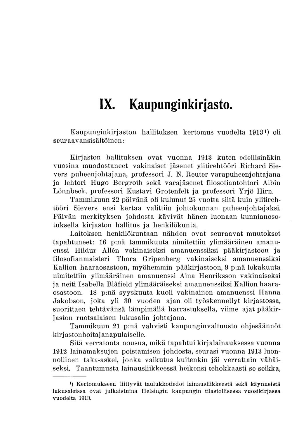 IX. Kaupunginkirjasto.