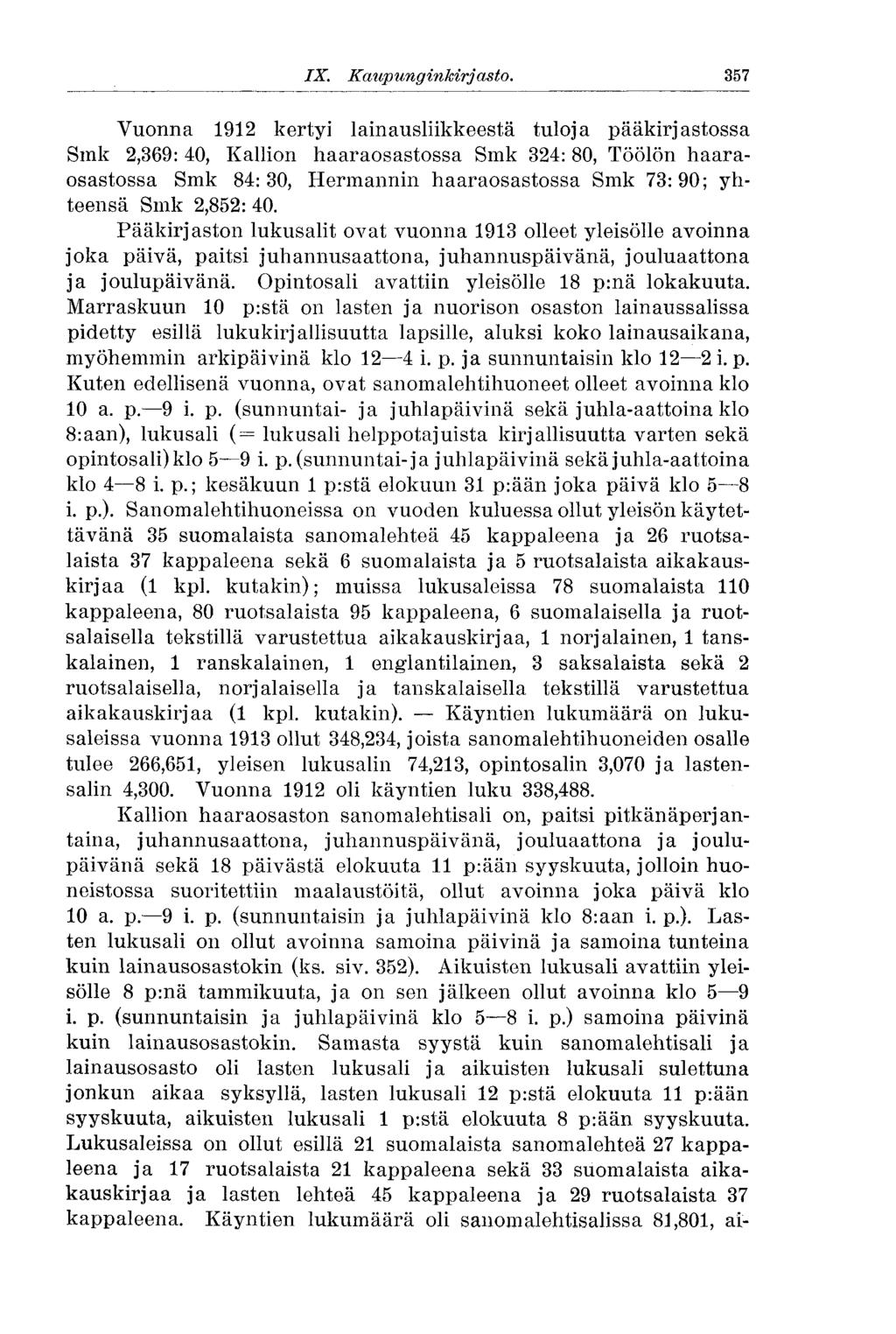 IX. Kaupunginkirjasto.