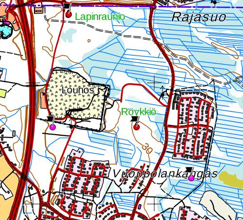 FCG Finnish Consulting Group Oy Kaavaselostus 25 Linnakankaan alueen muinaisjäännökset ja mahdolliset muinaisjäännökset kartalla (lähde Museoviraston Muinaisjäännösrekisteri 2019).