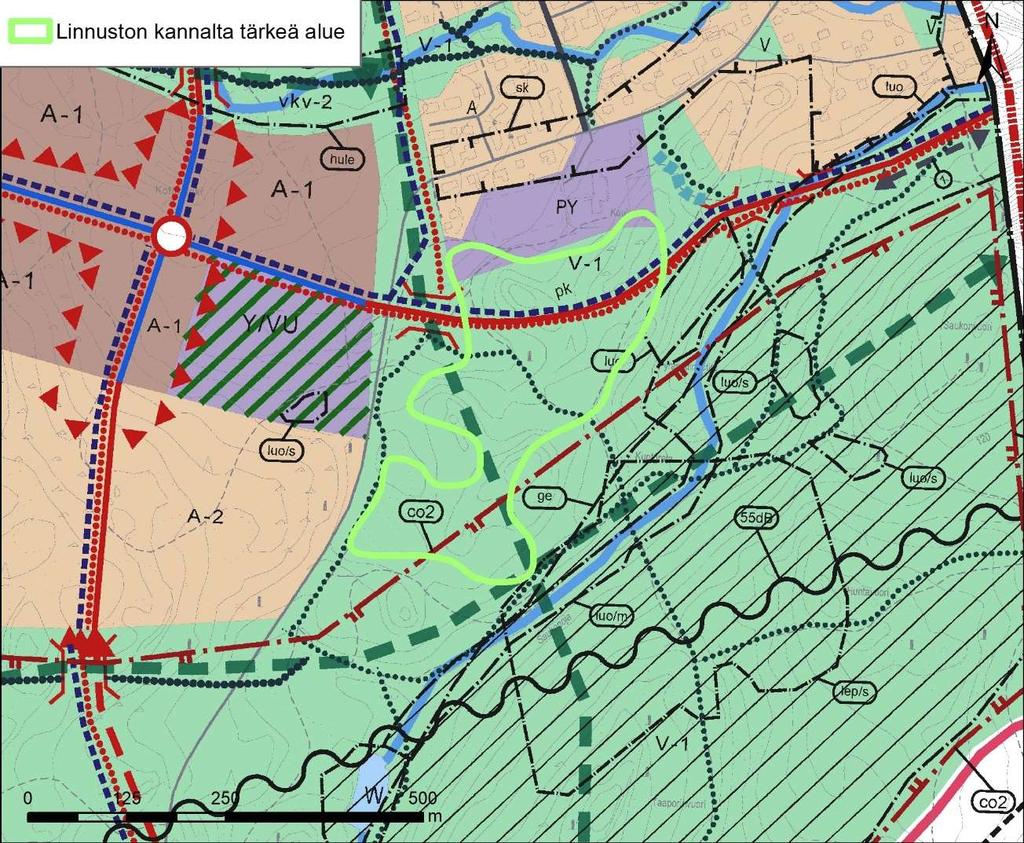 23 (29) toimenpiteet vaativat MRL 128 mukaisen maisematyöluvan. Merkintä turvaa alueen säilymisen pääosin metsäisenä ja metsälinnuston kannalta potentiaalisena pesimäalueena.