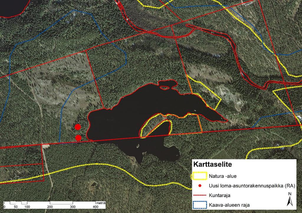 FCG SUUNNITTELU JA TEKNIIKKA OY Natura-arviointi 10 (22) Kuva 5. Ilmakuva alueesta. 3.2.5 Vaikutukset Suorat vaikutukset Natura-alueelle on kaavaehdotuksessa osoitettu Kangaslammen rannalle kaksi uutta loma-asunto-rakennuspaikkaa.