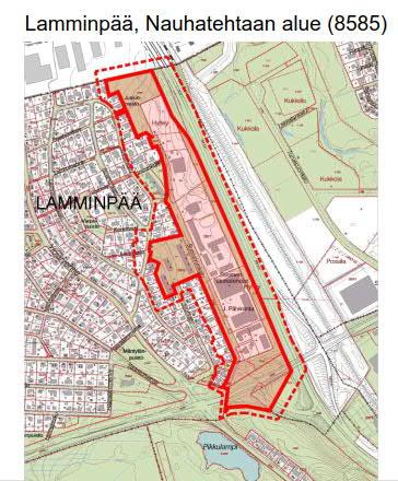 Lamminpää, Nauhatehtaan alue (8585) teollisuusalue muutetaan asuinkerrostaloalueeksi VTS:n tontin