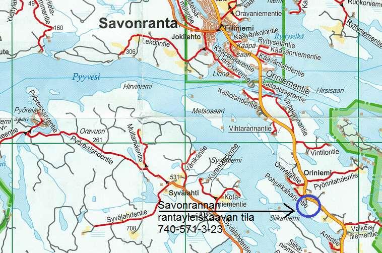 SAVONLINNAN KAUPUNKI SAVONRANNAN RANTAYLEISKAAVAN MUUTOS OSALLE TILASTA