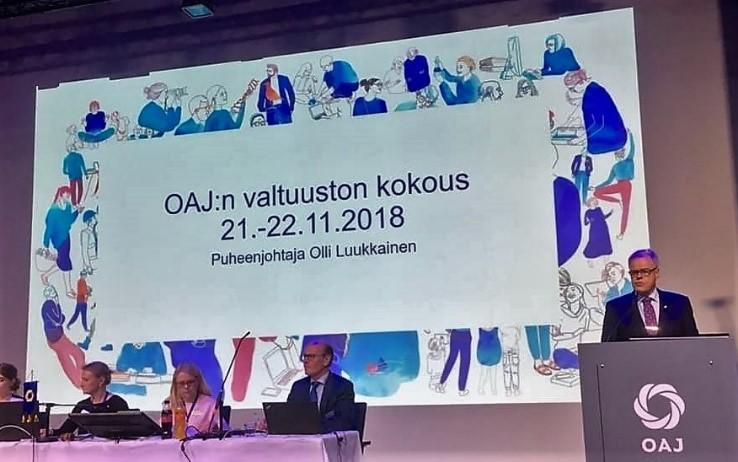 OAJ:n valtuuston syyskokous 21.-22.11.2018 OAJ:n valtuusto kokoontui tällä kertaa Helsingissä hotelli Presidentissä.