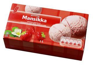 MANSIKKAJÄÄTELÖ ~2 ~6 Ainesosat: rasvaton maito, sokeri, mansikkakastike 10 % (sis.