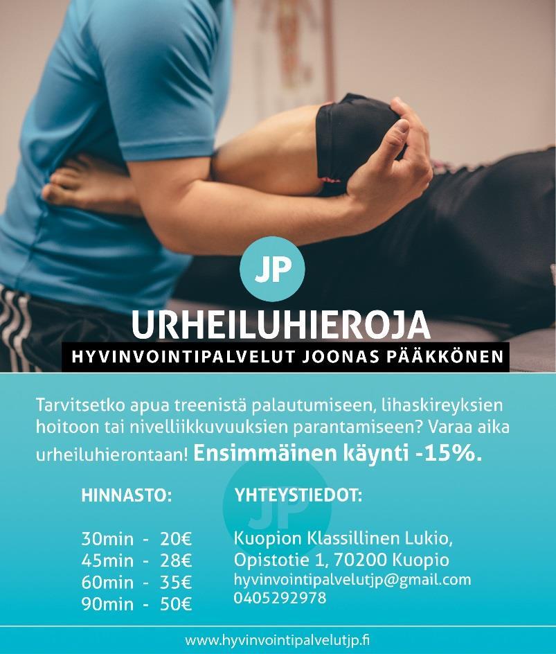 URHEILUHIERONTA KURSSIT JA LUENNOT Urheiluakatemiaopinnot (korkeakouluopiskelijoille) Urheiluakatemiaopintojen (15 op) tavoitteena on urheilijaopiskelijan kahden uran (ammatillinen ja urheilu-ura)