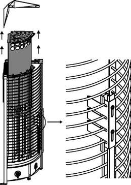 Kiukaan käyttö ilman huohotinta (NB-mallit) When not using Stone Spacer (for NB only) Kuva 5 Fig. 5 1. Poista huohotin 2. Irrota ruuvit jotka pitävät lämmönjohdinta ja sensoripidikettä kiinni 3.