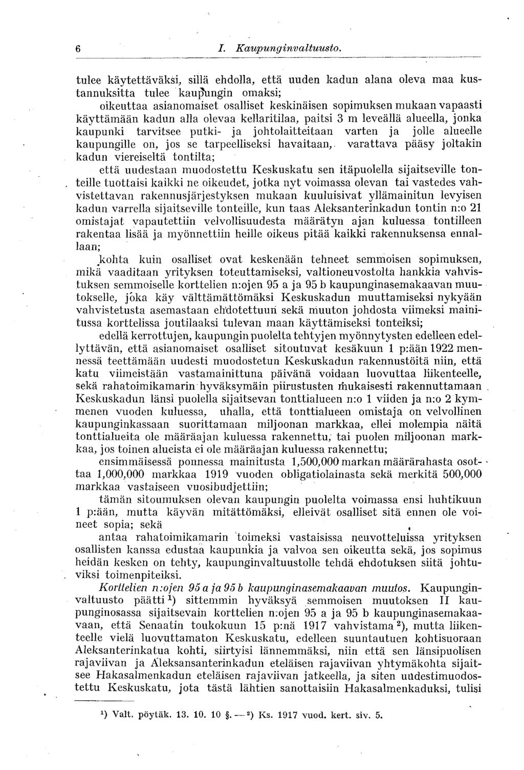 6 I. Kaupunginvaltuusto.