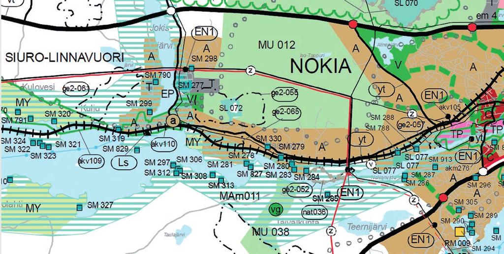 Kaavakuva Nokiasta Nyt Nokian kaupunki on aloittamassa Siuron ja Linnavuoren osayleiskaavan valmistelun. Yleensä kaavoituksen tavoite on rakennusalueiden lisääminen.