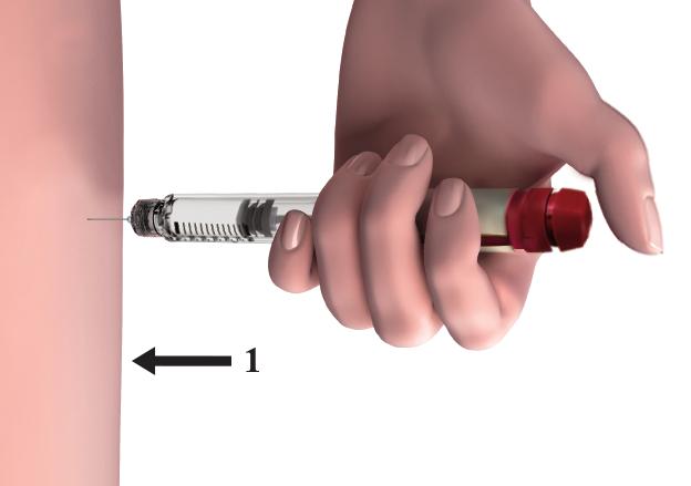 Pidä annosvalitsinta alhaalla vähintään 5 sekuntia 6. Annoksen pistäminen 6.1. Valitse pistokohta lääkärin tai sairaanhoitajan määräämältä alueelta.