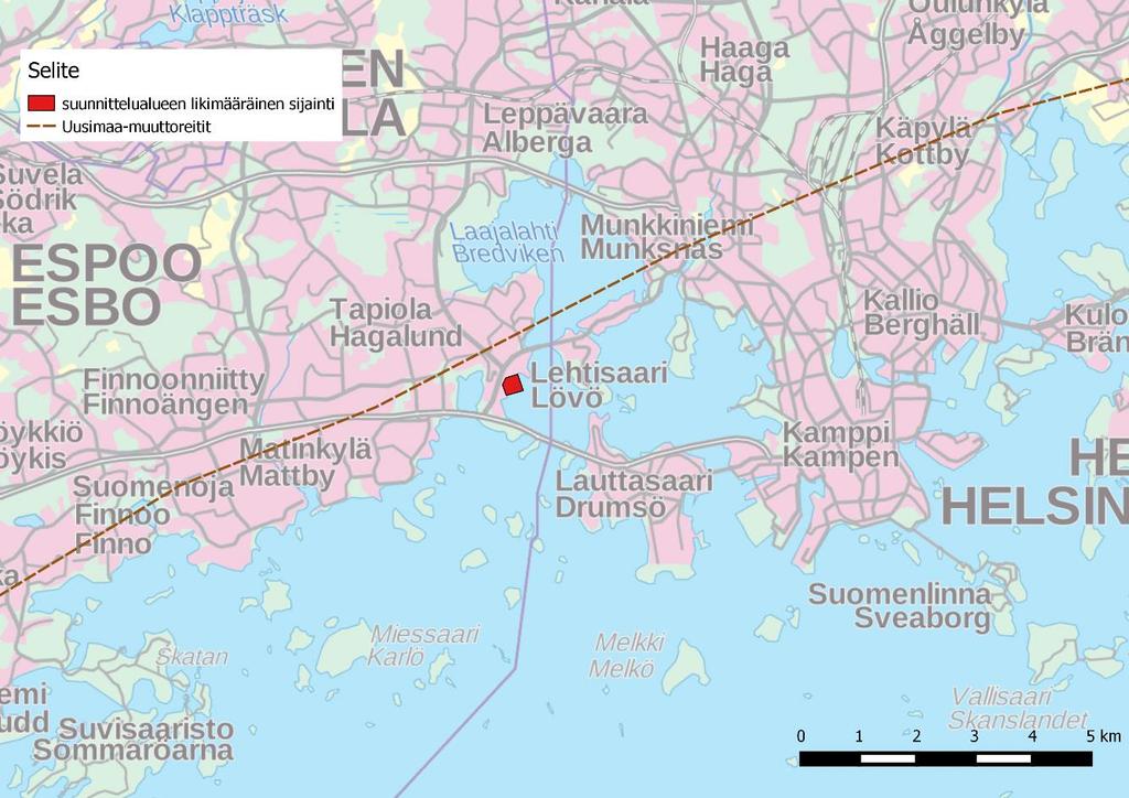 KAU44148 8/10 Kuva 6 Helsingin seudun muuttoreittien keskeisin johtolinja, ns. itäinen rannikkoreitti, kulkee suunnittelualueen pohjoispuolitse noin kilometrin etäisyydeltä.