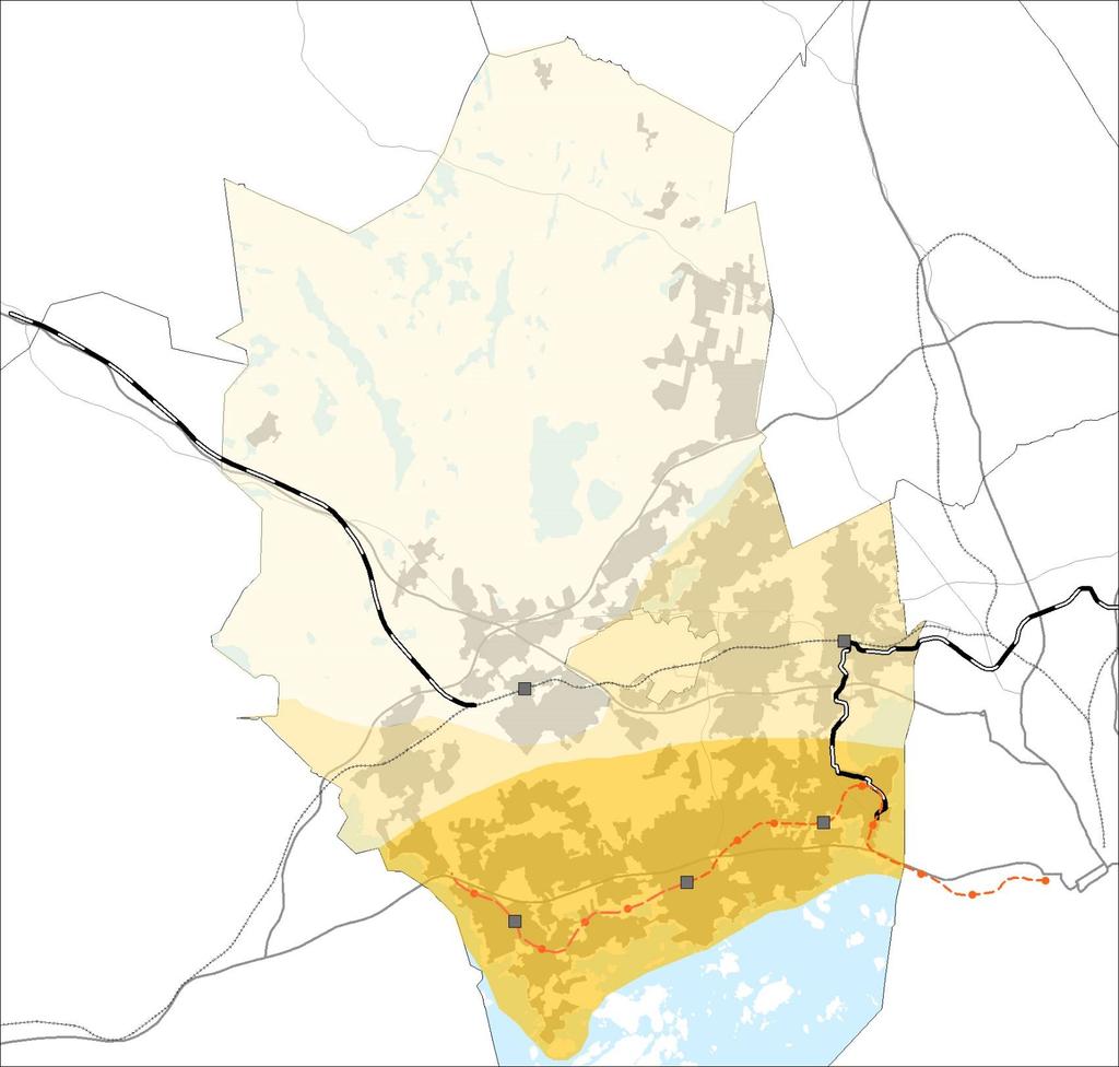 Espoon väestö vuonna 2050 420 000* asukasta Pohjois-ja Keski-Espoo 90 000 asukasta Ratavyöhyke 110 000 asukasta * Nopea