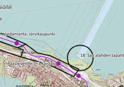 Tilaajan tavoitteet osan 2 raitiotiejärjestelmälle kaduittain Raitiotieallianssin toimitussisältö Rantatie, Santalahti Raitiotie erotettu muusta liikenteestä omalle uralle. Kaksi raitiotiepysäkkiä.