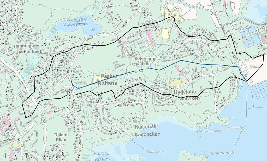 ().. LÄHTÖKOHDAT. Selvitysalue Työn selvitysalue on Rajaojan pääuoma sekä siihen liittyvät päähulevesiverkostot ja sivu-uomat.