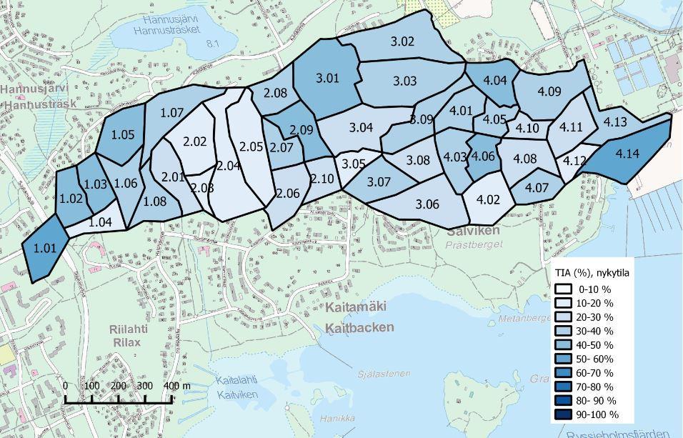 ). Kuva. Osavaluma-alueet (numeroitu.