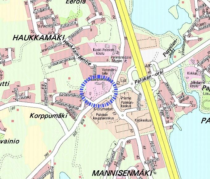 OSALLISTUMIS- JA ARVIOINTISUUNNITELMA PALOKANORSI Kaavatunnus 44:023 12.12.2018 (1) 25.11.2016) suunnittelualue on kestävän liikkumisen taajamaa.