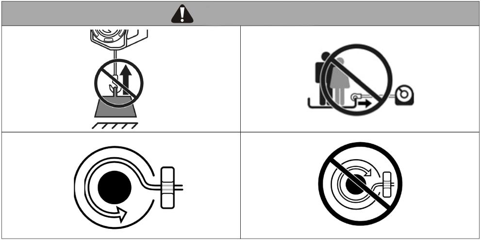 WARNING FALLING OR CRUSHING HAZARD Failure to observe these instructions could lead to serious injury or death. - Always stand clear of winch rope and load and keep others away while winching.