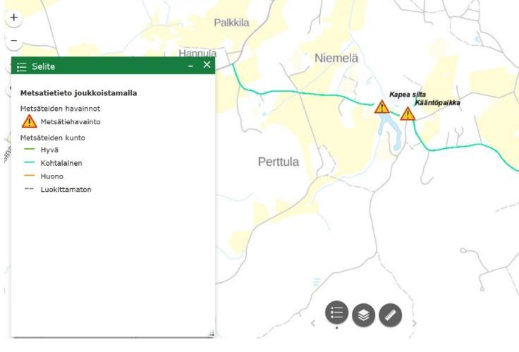 ja kivistä, tulvahaitoista tai aurauksen tarpeesta voi raportoida tietoja esimerkiksi ajorajoituksista