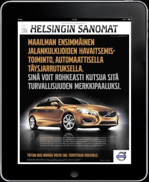 fi:n etusivulla, Uutiset-osiossa, Helsingin Sanomien