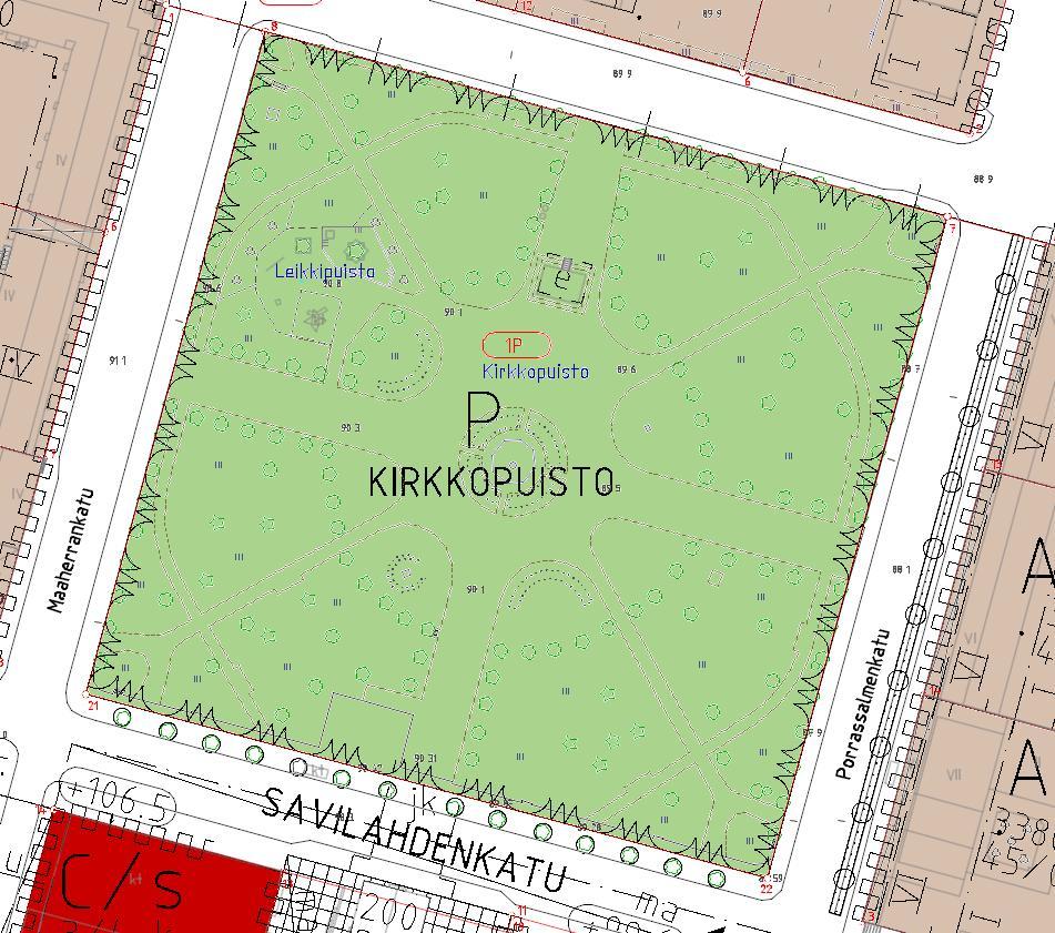 Kuva 3: Ote ajantasa-asemakaavasta.