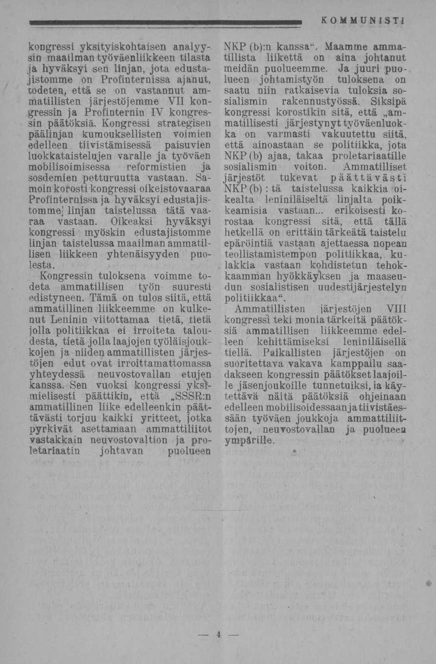 . Maamme kongressi yksityiskohtaisen analyy-.
