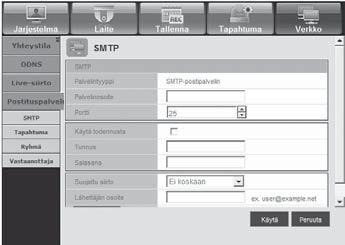 Live-siirto Etäkäyttäjä voi asettaa DVR:n kuvat. Live-siirto Etäkäyttäjä voi asettaa siirrettyjen tietojen kuvan resoluution.