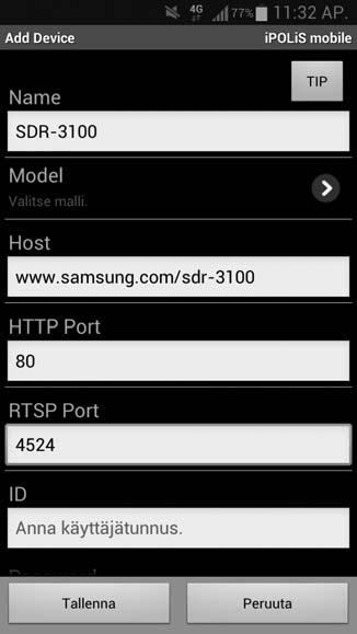 backup viewer 4. Rekisteröi DVR ipolis mobile -sovellukseen.
