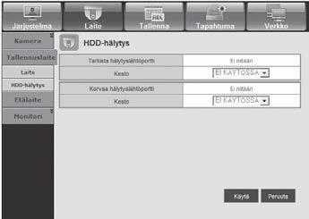 web viewer Tallennuslaite Voit tarkistaa tallennuslaitteen asetukset ja muuttaa niitä.