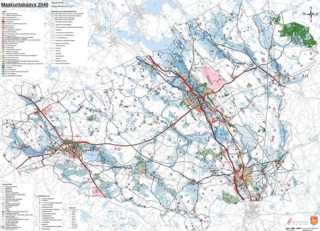 MAAKUNTAKAAVA UUDISTUU Maakuntavaltuusto päätti 23.11.2009 maakuntakaavan uudistamisesta. Maakuntavaltuusto hyväksyi 1. vaihemaakuntakaavan 11.6.2012. Kanta-Hämeen 1.