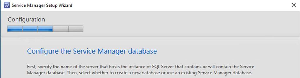 35 Kuva 19, Service Manager tietokanta Tietokannan luonnissa haetaan olemassa oleva SQL-palvelin, tässä tapauksessa HELPX, ja tänne