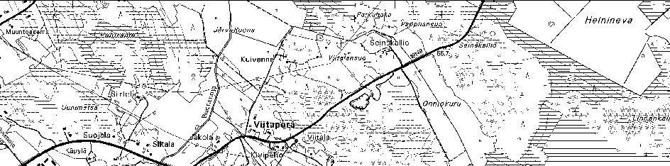 Suon pinta on 48 50 m mpy ja viettää eteläosasta lounaaseen ja pohjoisosasta pohjoiseen noin 1 m/km.