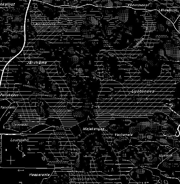 Kuva 15. Luotenevan tutkimuslinjasto 11. Heinineva Heinineva (kl. 2431 05) sijaitsee noin 5 km Alavieskan keskustasta itään Alavieskan-Someronkylän paikallistien varrella (kuva 16 ).