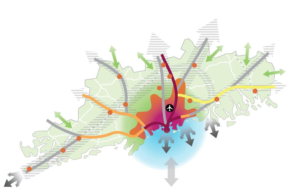 4.3 Rakennesuunnitelman sisältö Uudenmaan rakennesuunnitelma kattaa koko Uudenmaan ja siinä esitetään tavoitetila Uudenmaan aluerakenteesta vuonna 2050 (Kuva 7).