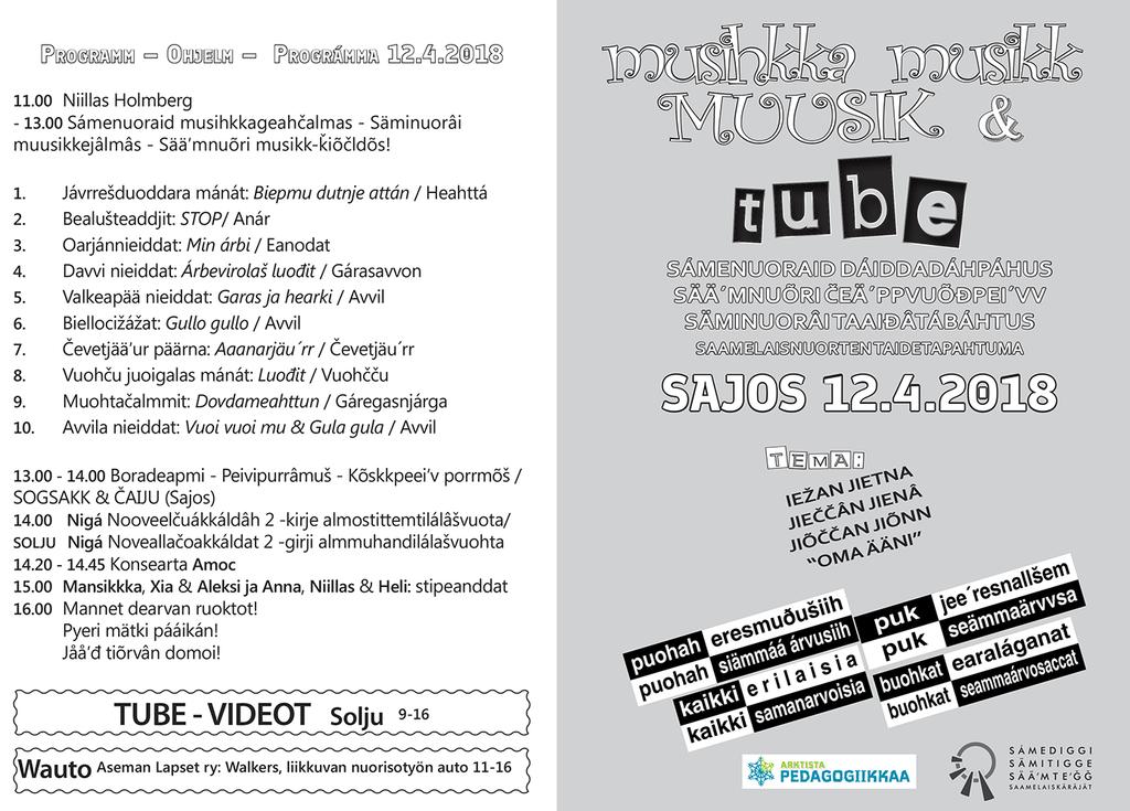 LAJIT JA TAVOITTEET Vuoden 2018 teemana oli musiikki valtakunnallisen Nuori Kulttuuri -teeman mukaisesti.