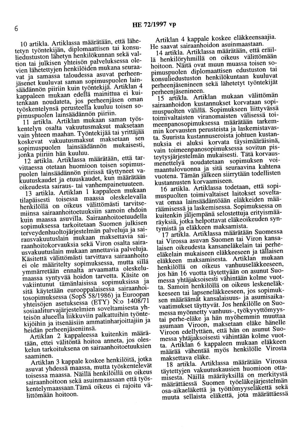 6 HE 72/1997 vp 10 artikla.