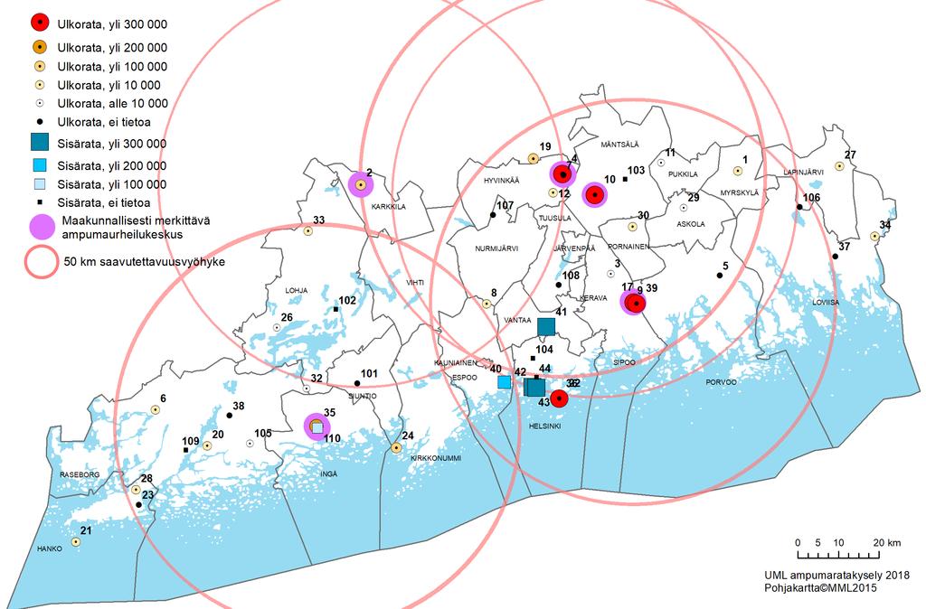 Syndalen, Hanko Baggby, Raasepori Upinniemi, Kirkkonummi Kaikilla edellä mainituilla puolustusvoimien radoilla on myös siviilitoimintaa.