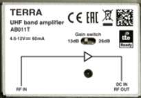 DC 016T+ esivahvistin esimerkki 3 UHF: DC ON VHF III: DC OFF AB 011T / 7540482 UHF on heikko (signaalitaso antennilta 35 40 dbµv)