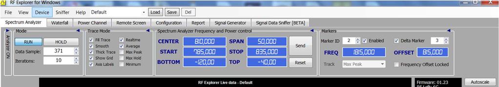 RF Explorer 3G/6G Combo RF Explorer Windows ohjelmisto Alla