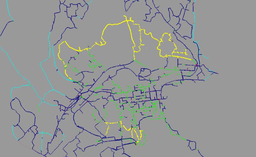 39 Kuva 17. 15 vuoden sisällä 20 kv jännitteeseen nostettavat verkosto-osat. Nostettavat verkosto-osat on merkitty keltaisella.