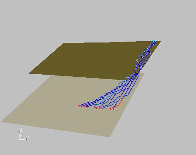 136 horizontal stochastic fractures intersect one another and extend down to the repository.