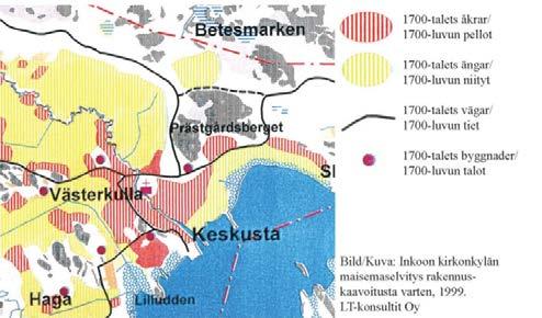 3. Suunnittelualueen kuvaus 3.1 Historia Kirkonkylän kehityshistoriaa Inkoon kirkonkylä on kehittynyt keskiaikaisten kulkuväylien, Suuren Rantatien ja Inkoonjoen solmukohtaan.