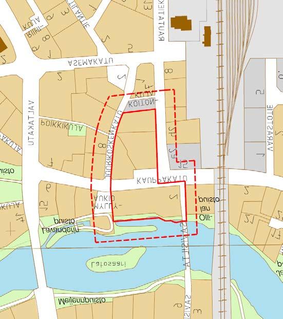 Suunnittelualue ja lähtötilanne Kaavamuutosalue, pinta-alaltaan yhteensä noin 1,86 ha, sijaitsee Keskustan (1.