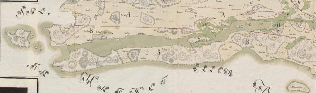 Kartta 2. Ote kartasta Ketteli Isojako 1799. Ei mittakaavassa.