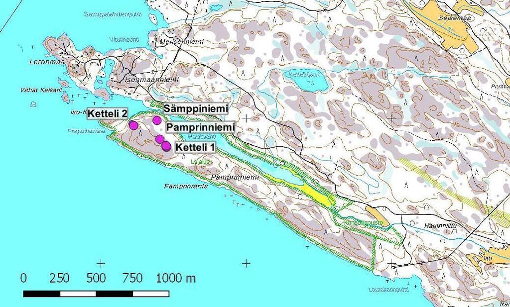 Historiallisissa kartoissa on Pamprinniemeä kuvattu tarkemmin 1700-luvun lopulta alkaen. Karttoihin niemi on merkitty pitkänä kallioisena asumattomana niemenä.